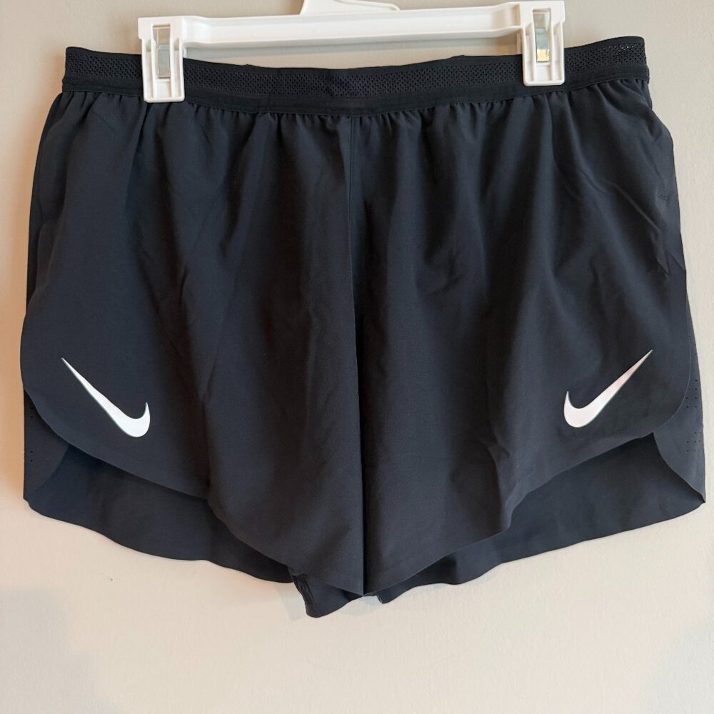 Nike FN3352-010 Mens Large Dri-Fit ADV 4" Aeroswift Black Running Race Shorts